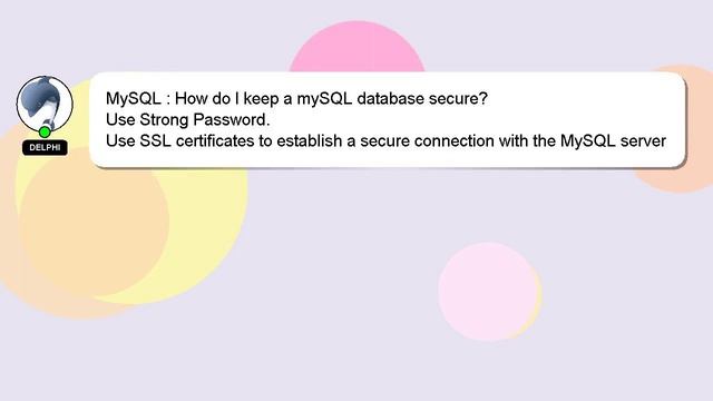 MySQL : How do I keep a mySQL database secure? смотреть онлайн