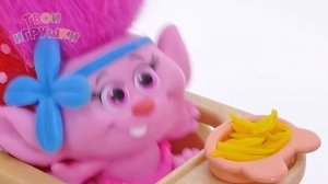 Мультик из игрушек - Тролль Розочка не хочет полезную пищу