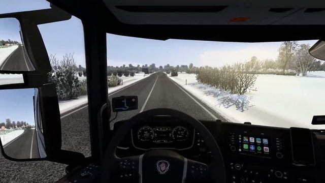 ETS2 | Truck Driving On Via Baltica Road | Frosty Winter Weather смотреть онлайн