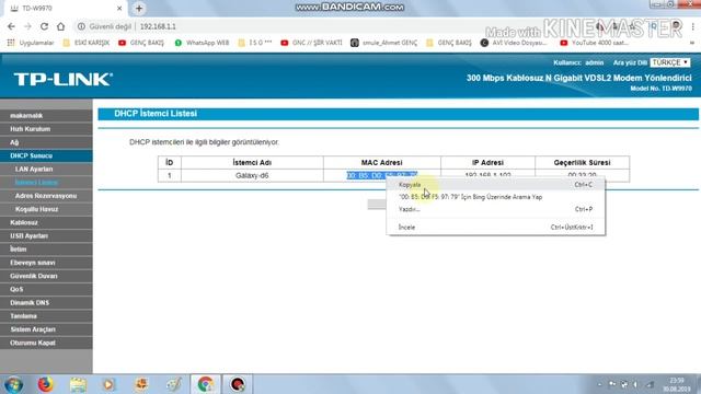 TP LİNK MODEM KULLANICI (MAC ADRESİ) ENGELLEME смотреть онлайн