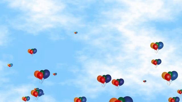Футаж Воздушные шарики летят в небе. Фон для монтажа смотреть онлайн