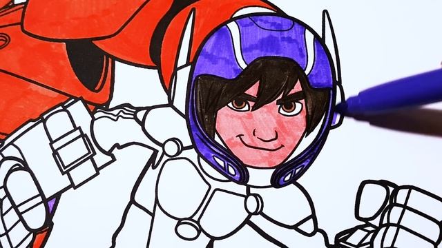 BIG HERO 6 Coloring Pages | Coloring Disney Movie Big Hero Six for Kids | Baymax and Hira Hamada смотреть онлайн