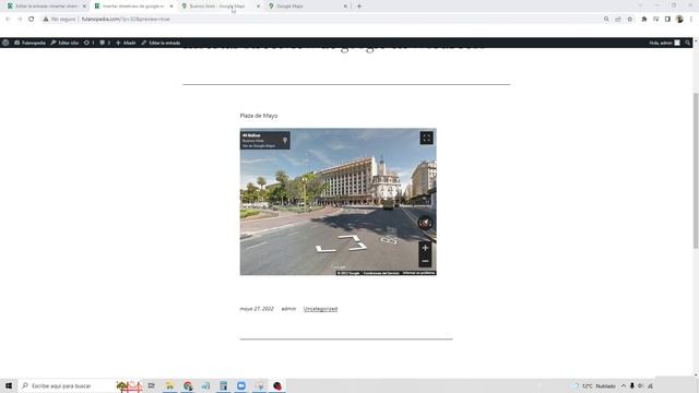Cómo insertar vistas panorámicas 360º de Google Maps Streetview en Wordpress смотреть онлайн