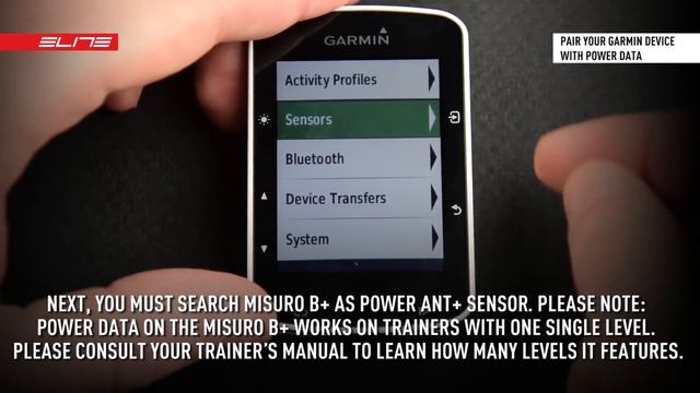 HOW TO configure your Garmin Edge 520 for your Elite trainer with Misuro B+