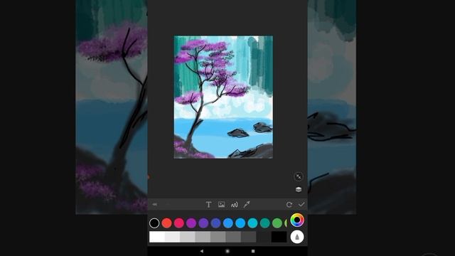 Водопад нарисованный поэтапно. смотреть онлайн