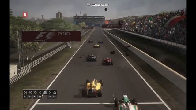 F1 2010 game, huge crashes, Bresil GP смотреть онлайн