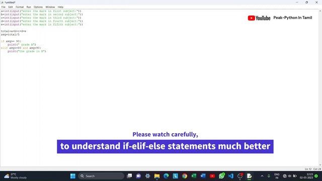 if-else statements python part-2 | python Explained in Tamil | peak-python in Tamil смотреть онлайн