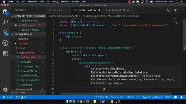 Fullstack with Prisma, Next.js and Docker 22- Add Delete Post Component to Next.js смотреть онлайн