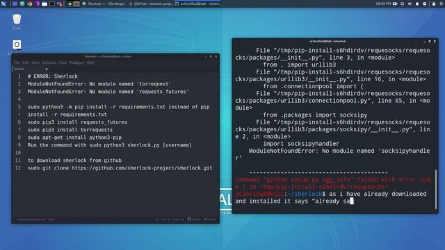 HOW TO FIX: SHERLOCK ModuleNotFoundError: No module named 'requests_futures KALI LINUX смотреть онлайн