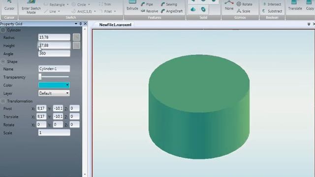Cylinder drawing and editing смотреть онлайн