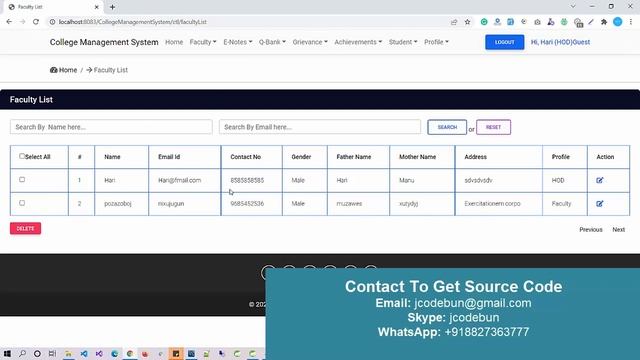 College Management project in java using JSP, Servlet and MYSQL with source code and project report смотреть онлайн