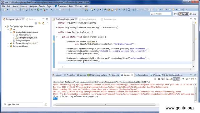 Spring Tutorial 10 Bean Scope concept and hands on using Eclipse IDE смотреть онлайн