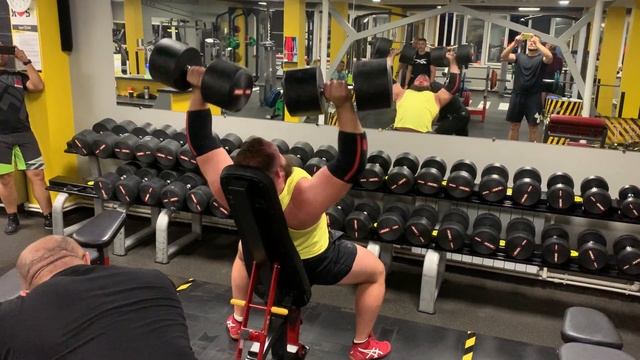 Луговой Александр - Жим гантелей сидя 60х10 смотреть онлайн