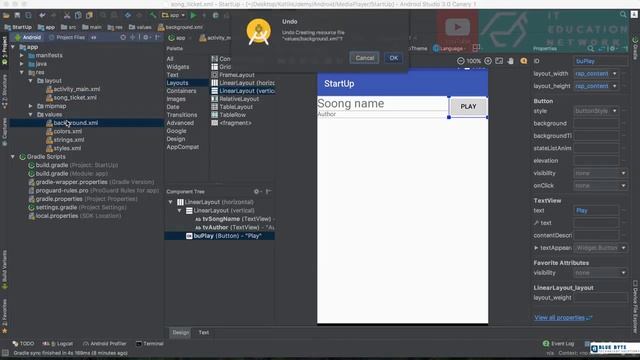 Kotlin android tutorial - 84 - Media player layout design смотреть онлайн