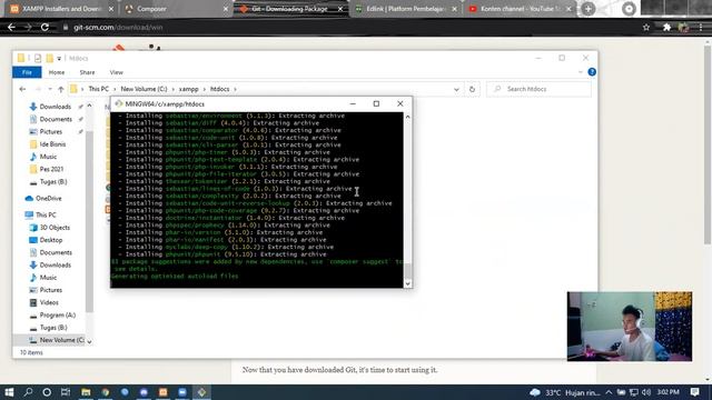 Proses instalasi laravel dan membuat project menggunakan composer dan Git смотреть онлайн
