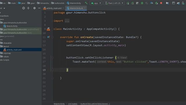 Handle Button Click Event in kotlin смотреть онлайн