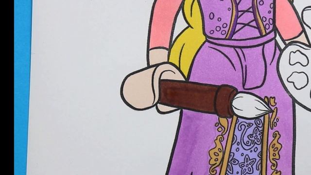 COLORING LEGO RAPUNZEL TANGLED | LEGO Disney Princess Coloring Book Page | Painting Pascal | Marker смотреть онлайн