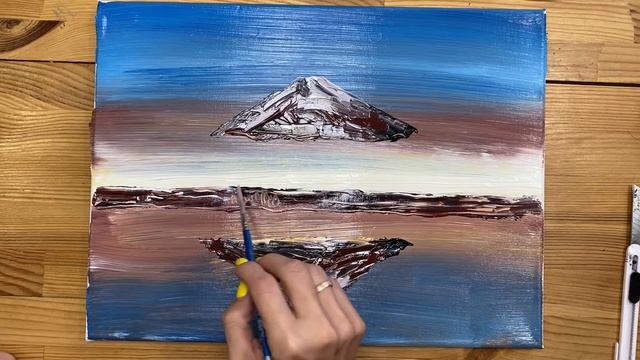 Картина акрилом на холсте | Летающий вулкан смотреть онлайн