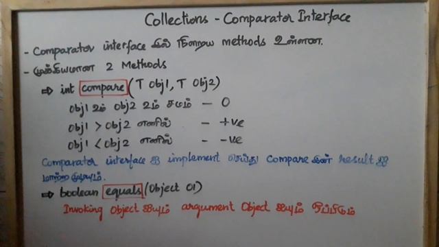 Java in Tamil - Collections - Part 5 - Comparator - Java Training in Chennai