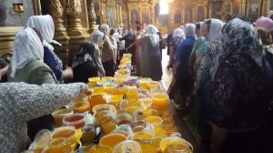 Медовый спас. Литургия в Пичаевской церкви. Освящение мёда.