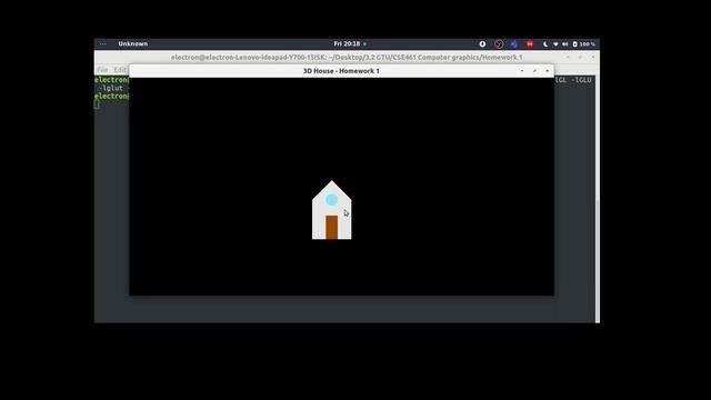 OpenGL GLUT - 3D House ( Translation, Rotation, Scaling ) смотреть онлайн