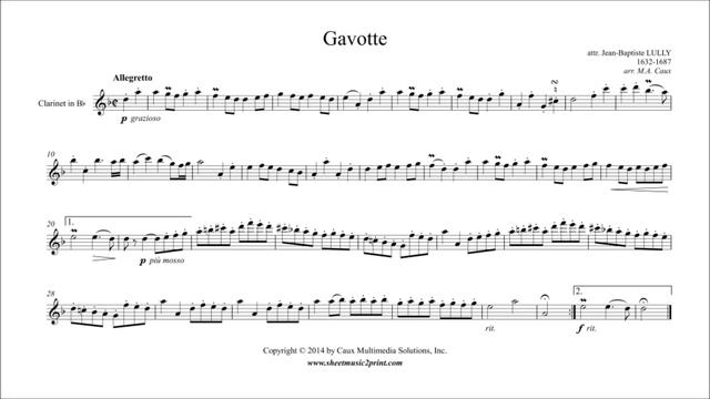 Lully : Gavotte in C minor - Clarinet смотреть онлайн
