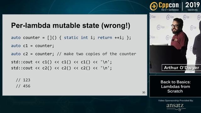 Back to Basics: Lambdas from Scratch - Arthur O'Dwyer - CppCon 2019 смотреть онлайн