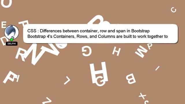 CSS : Differences between container, row and span in Bootstrap смотреть онлайн