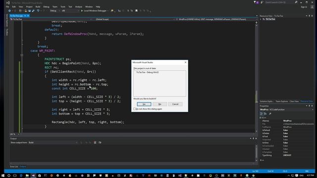 How to program Tic Tac Toe in C++ using visual Studio & Win API #3 - Drawing The Gameboard смотреть онлайн