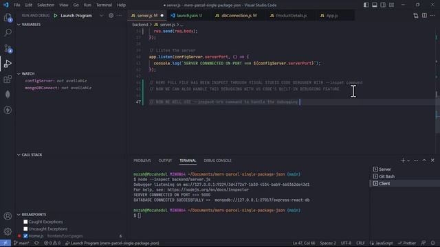 Node JS debugging with inspect command in Visual Studio Code | Debugger | VS Code смотреть онлайн