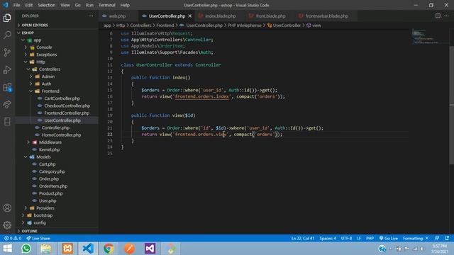 Laravel 8 E-com Part-28 : Show Orders and order details in user dashboard | Display All Orders смотреть онлайн