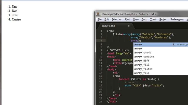PHP + HTML5 - Arrays con Foreach смотреть онлайн