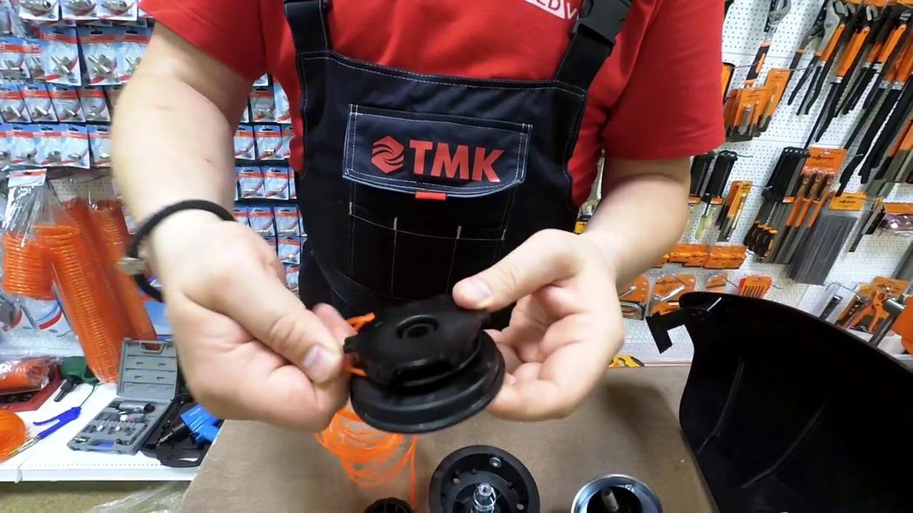 Как заправить леску в шпулю мотокосы или триммера RedVerg с прямой штангой