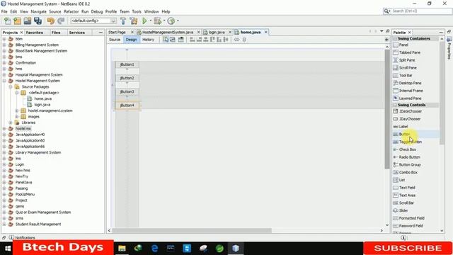 2. Hostel Management System in java - Home Page (JFrame, Mysql Database, Netbeans IDE) смотреть онлайн