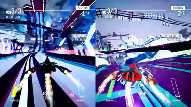 Redout (PS4) Gameplay - Some Splitscreen Multiplayer Action! смотреть онлайн