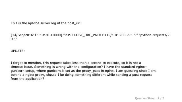 Django : Making a POST request to an external URL from a django + gunicorn + nginx setup смотреть онлайн