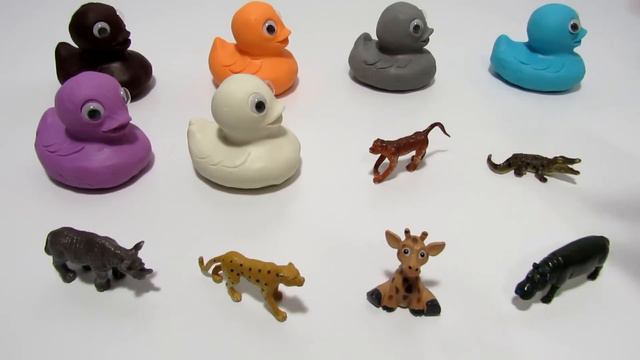 Учим цвета и животных на английском языке с Play-Doh уточками с сюрпризами. смотреть онлайн