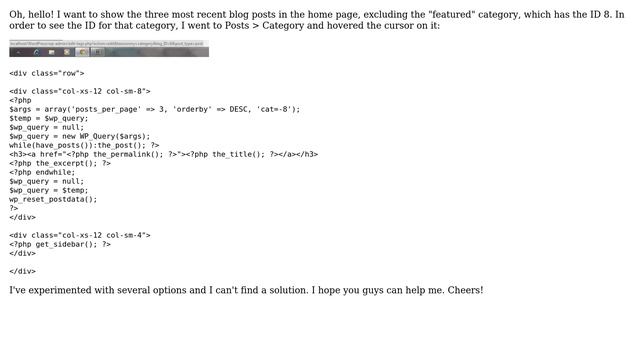 Wordpress: Loop doesn't exclude the specified category in home page смотреть онлайн