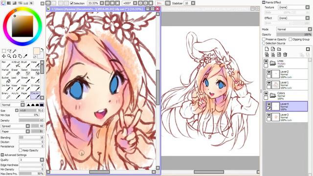 【Speedpaint】 Bunnii - Crayon Shading (Hyan Timelapse #98) смотреть онлайн
