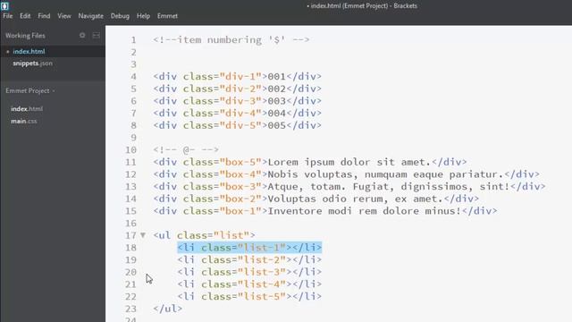 How to Write HTML and CSS faster- Emmet Item Numbering and Text Integration 2016 | Part #4 смотреть онлайн