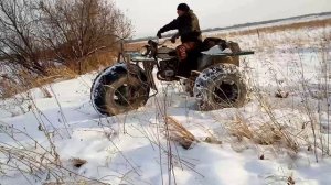 На каракате по снежному бездорожью.