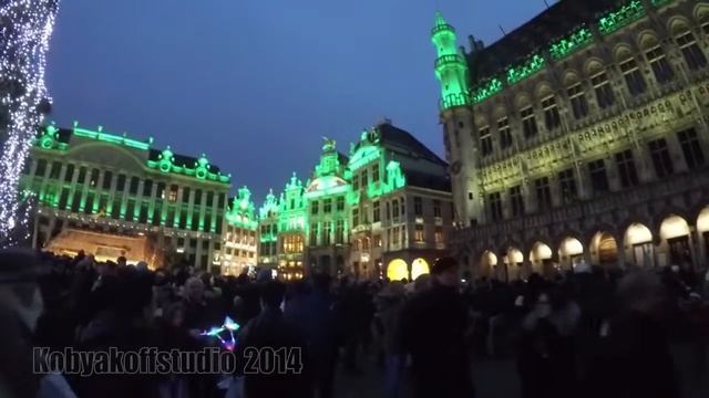 Световое шоу на площади Гранд Плас в Брюсселе - 2014 смотреть онлайн
