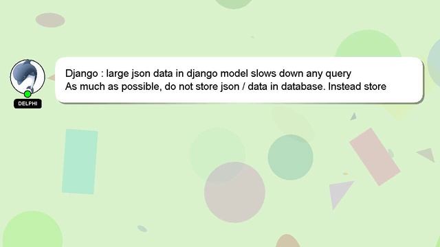 Django : large json data in django model slows down any query смотреть онлайн