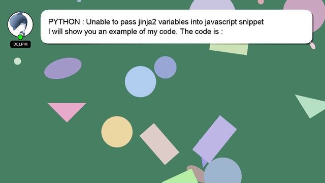 PYTHON : Unable to pass jinja2 variables into javascript snippet смотреть онлайн