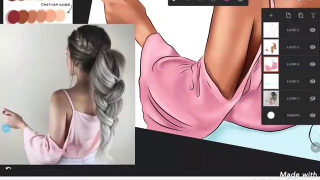 Speed paint.  Как нарисовать девушку в  Infinite  PainterHow to draw a girl in the Infinite Painte