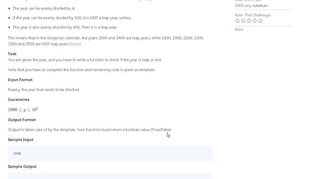 [HackerRank] Python Leap Year Logic смотреть онлайн