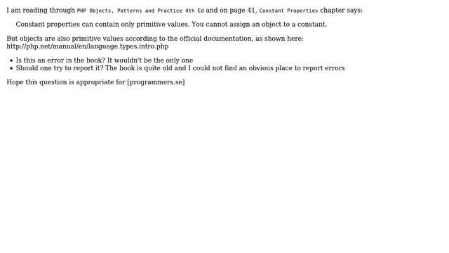 Software Engineering: PHP primitive types: are objects primitive types? смотреть онлайн