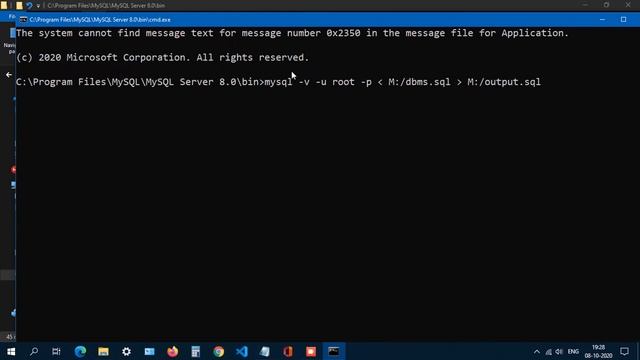SVIT-DBMS- GENERATE OUTPUT FILE FROM SQL SCRIPT IN MYSQL(CMD) смотреть онлайн