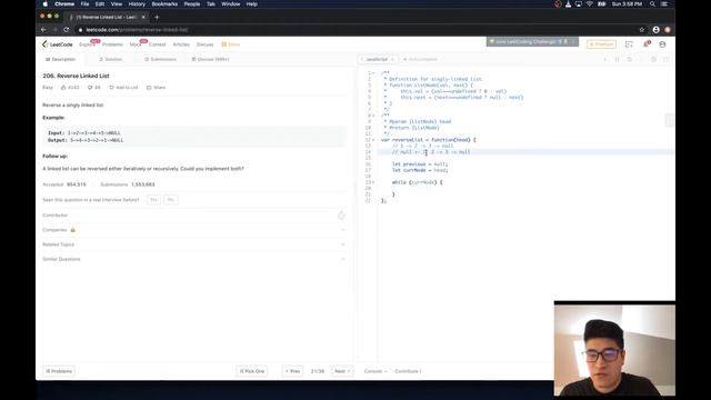 Reverse Linked List смотреть онлайн